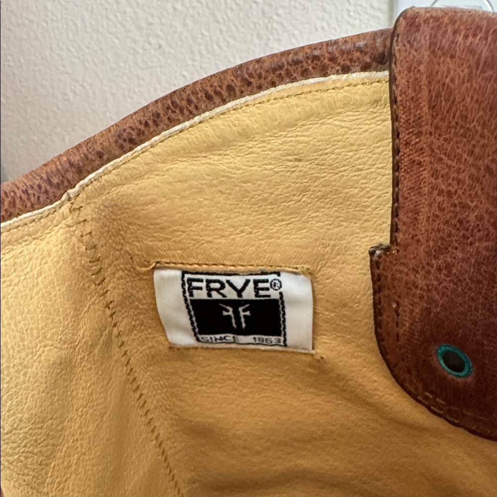 Frye Tan and Cream Leather knee high boots